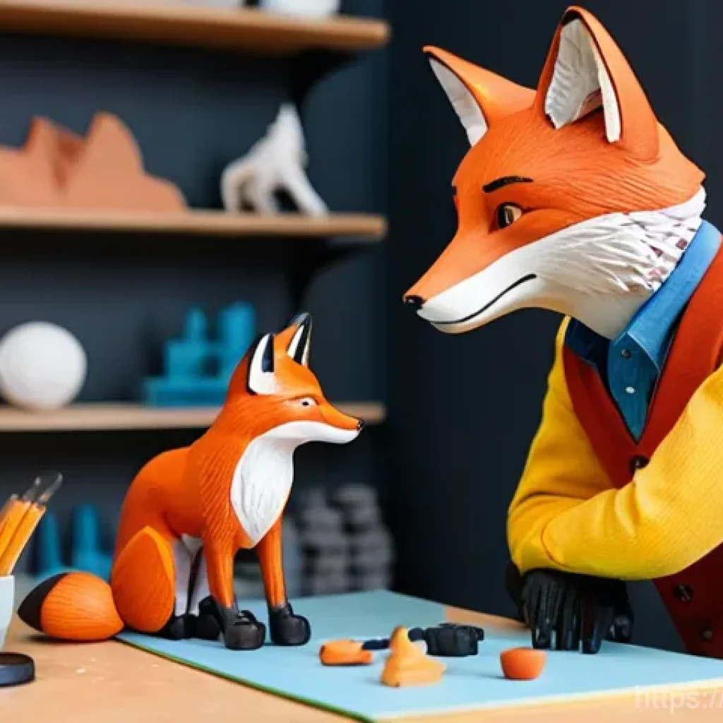 캐릭터 완구 제작사 - **Prompt:** A highly detailed scene within a modern toy design studio, focusing on the meticulous pr...