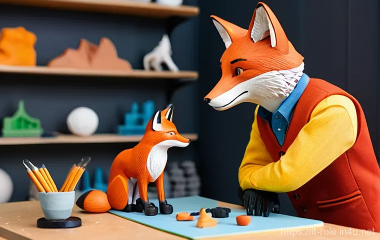 캐릭터 완구 제작사 - **Prompt:** A highly detailed scene within a modern toy design studio, focusing on the meticulous pr...