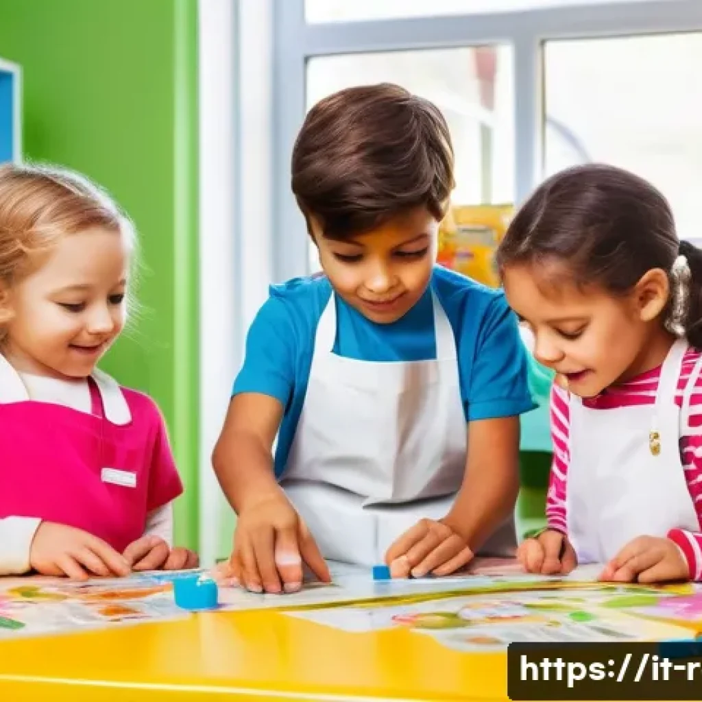 병원놀이 약사 놀이 세트 - A cheerful group of young children aged around 5-7 years, playing pharmacist role-play in a bright, ...