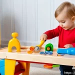 공구놀이 공구 박스 포함 제품 - A bright and colorful children’s tool set designed for ages 3 to 6, featuring ergonomic handles made...