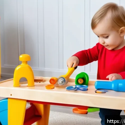 공구놀이 공구 박스 포함 제품 - A bright and colorful children’s tool set designed for ages 3 to 6, featuring ergonomic handles made...