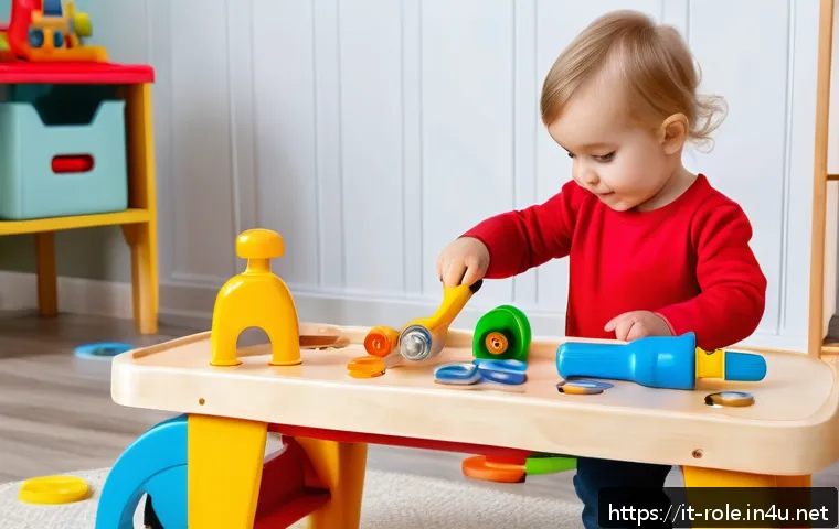 공구놀이 공구 박스 포함 제품 - A bright and colorful children’s tool set designed for ages 3 to 6, featuring ergonomic handles made...